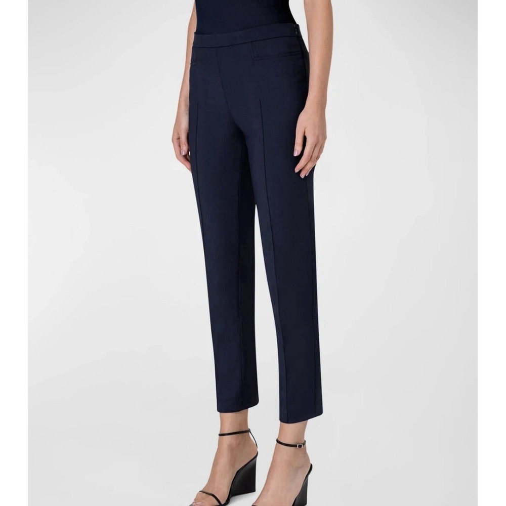 Akris Punto Franca Slim Ankle Cotton Techno Stretch Pants Black Size 6